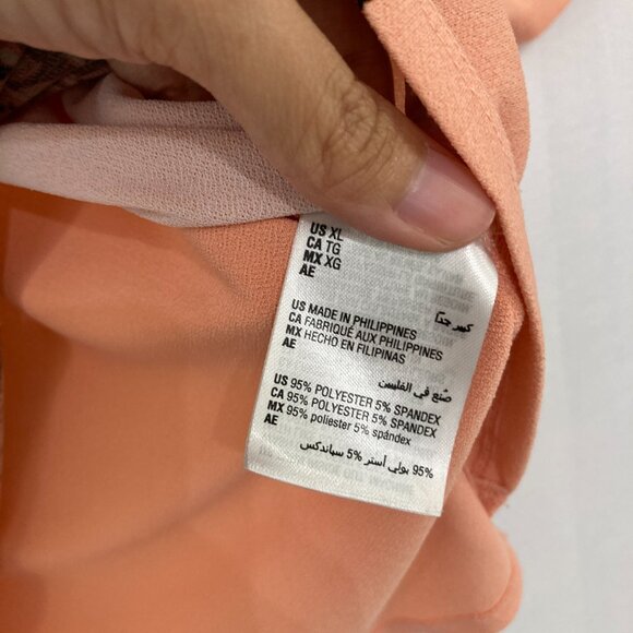 JM Collection size XL Orange Multi Color Abstract V neck Stretch Knit Tunic - Picture 8 of 10